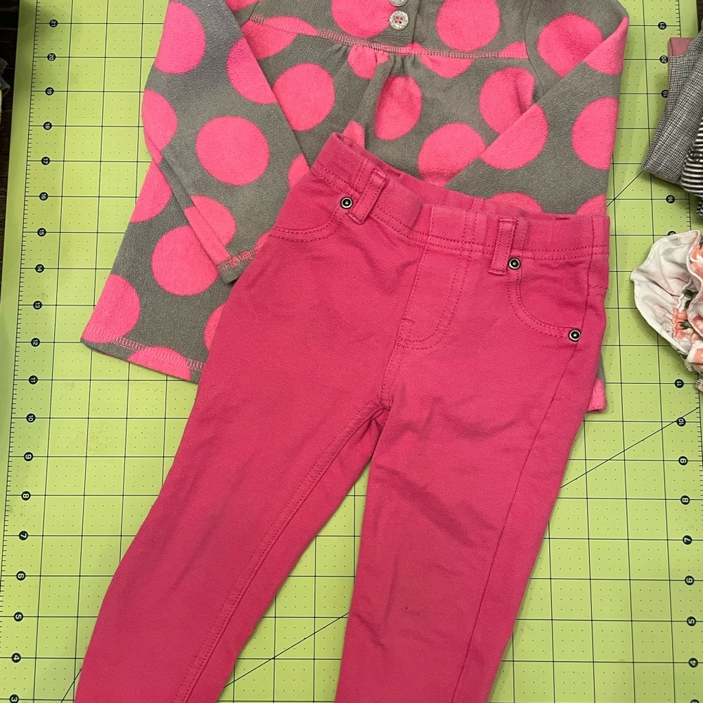 Jumping Beans Pink and Gray Polka Dot Sweatshirt